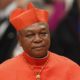 Cardinal John Olorunfemi Onaiyekan of Abuja, Nigeria, arrives for a consistory in St. Peter's Basilica at the Vatican in this June 28, 2017, file photo. In a speech in Rome Jan. 8, Cardinal Onaiyekan said he doesn't want to find a moderate Muslim to dialogue with, but one who is convinced of his faith. (CNS photo/Paul Haring) See VATICAN-LETTER-DIALOGUE Jan. 11, 2018.